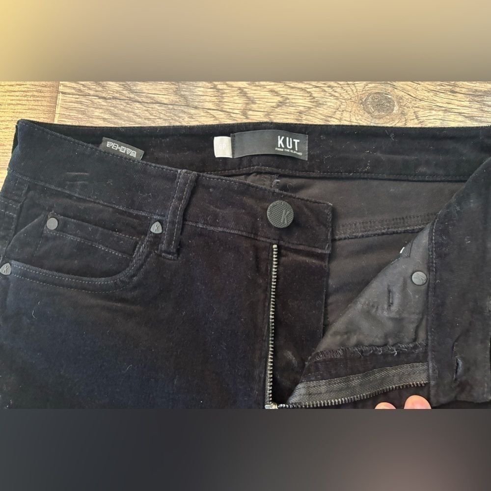 KUT From The Kloth Diana Fab Ab Skinny Black Corduroy Jeans Size 6P - Picture 6 of 13